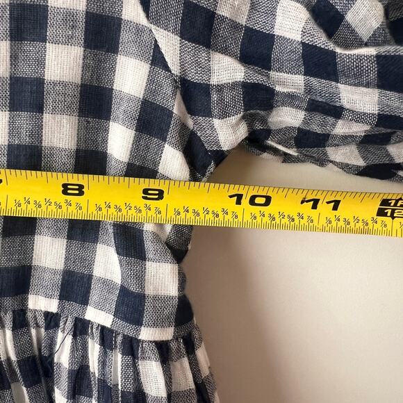 Well Dressed Wolf WDW 3T Midnight Gingham Navy Check Dress Cottagecore Boho - Picture 6 of 7